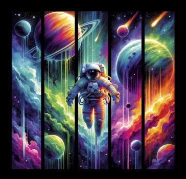 Astronaut Panel Stoff – Weltraum & Planeten